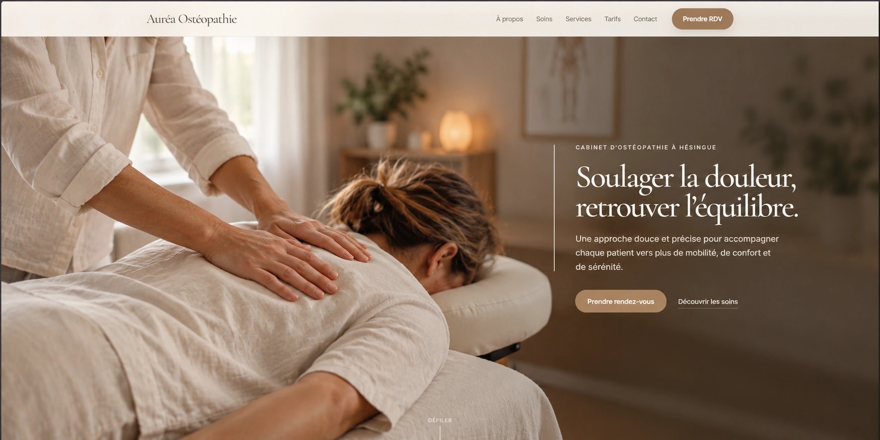 Site Auréa Ostéopathie, cabinet d'ostéopathie