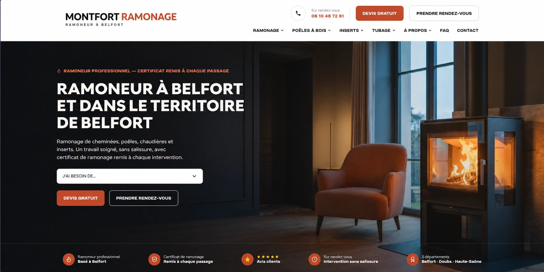 Site Montfort Ramonage, ramoneur à Belfort